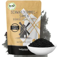 bioKontor – Bio Schwarzkümmelsamen ganz 1000 g – echter Schwarzkümmel ägyptisch Nigella Sativa – Schwarzkümmel Samen naturbelassen – vielseitig für Küche, Gewürz & Rezepte – Rohkostqualität