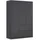 Rauch Möbel Drehtürenschrank, Kleiderschrank, 3-türig, 2 Schubkästen, Grau-metallic, Schwarz, Push-to-open, Griffprofil grau-metallic, 136x197x54 cm
