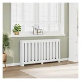 vidaXL Heizkörperverkleidung Modernes Latten-Design Weiß 149x20x82 cm