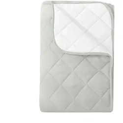 wometo Microfaser Sommer Steppbett im Wende-Design 155x220 – OEKO-TEX weiß und hellgrau kochfest 95° Leichtsteppbett für heiße Tage / ohne Bezug verwendbar