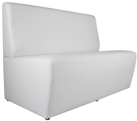 Big Sitzbank Brüssel | glatte Rückenlehne | 120 cm breit | weiß | Gastro Sitzbank | Bistro Sitzbank | Restaurant Sitzbank