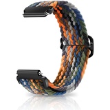 CeiBand Geflochtenes Solo Loop Elastische Armband, 18mm 19mm 20mm 22mm Schnell Verstellbares Herren Damen Weiches Aatmungsaktive Sportbänder Uhrenarmbänder Ersatzarmband - Buntes Grau