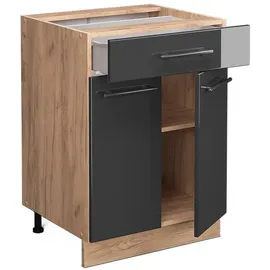 Vicco Schubladenschrank Fame-Line 60 x 60 x 82 cm Anthrazit Hochglanz