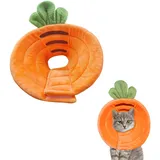 crazy bean Halskrause Katze Weich Leckschutz Hunde Schutzkragen Kegelhalsbänder Verstellbar für Haustiere Genesungshalsband Orangefarbene Karotte Orangefarbene Karotte,S