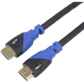PremiumCord 4K HDMI 2.0b Kabel, Auflösung UHD 4K@60Hz 2160p , 3D, ARC, HDCP, vergoldete Stecker, schwarz-blaue PVC-Steckverbinder, Länge 5 m
