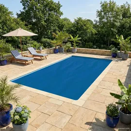 vidaXL Solar Poolabdeckung Blau 732 x 366 cm