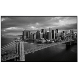 Papermoon Infrarotheizung Brooklyn Bridge schwarz / weiß, sehr angenehme Strahlungswärme bunt