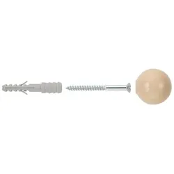Türstopper TS - Dübel-Schraube-Kugel  8 W weiß - weiß