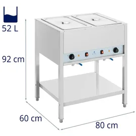 Royal Catering Bain Marie 1265 W 2 x GN 1/1 mit Unterbau -