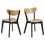 Actona 2er Set Actona Stuhl Roxby Holz Schwarz, Braun Schwarz / Eiche