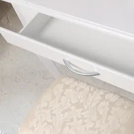 ML-Design Schminktisch Weiß Hochglanz, Holzwerkstoff, 40x140x75 cm Schlafzimmer, Schminktische