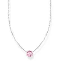 Thomas Sabo Kette mit pinkfarbenem Zirkonia-Anhänger Silber
