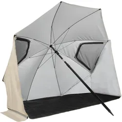 Strandschirm Premium – Windschutz – 225 cm – Beige grau 2-3 PERSONEN