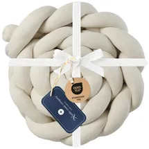 nordic coast company Nestchenschlange XXL Bettschlange geflochten, Bettschlange, Bettumrandung Babybett, Alternative zum Bettnestchen laborgeprüft 180cm, 200cm oder 300cm beige