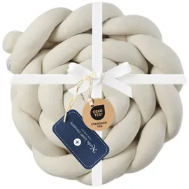 nordic coast company Nestchenschlange XXL Bettschlange geflochten, Bettschlange, Bettumrandung Babybett, Alternative zum Bettnestchen laborgeprüft 180cm, 200cm oder 300cm beige