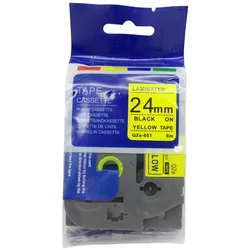 Schriftbandkassette QZe-651 Schwarz auf gelbem Band