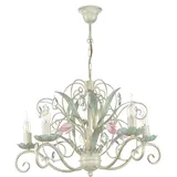 Licht-Erlebnisse Hängeleuchte Floral Ø62cm 5-flmg bunt/grün/rosa