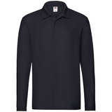 FRUIT OF THE LOOM PREMIUM LONG SLEEVE POLO Herren langarm Poloshirt aus 100% Baumwolle, deep navy, L