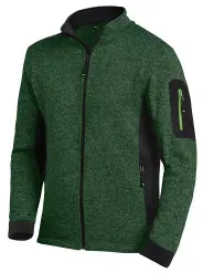 FHB® Strickfleece-Jacke CHRISTOPH, grün/schwarz 79595 , 1 Stück, Größe: S
