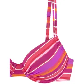 S.Oliver Bügel-Bikini-Top Damen pink bedruckt Gr.36 Cup D