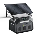 IEE 1800W Solargenerator P1800 mit 200W Solarpanel, 1024Wh Tragbare Powerstation, LiFePO4 Akku, 0–80% in 45 Min.Laden, APP, 11 Anschlüsse, Portable Power Station für Camping/Wohnmobile/Notstrom