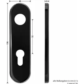 Hörmann Wechselgarnitur D-110 Kurzschild PZ Kunststoff schwarz