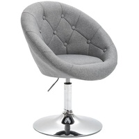 SVITA Chesterfield-Sessel HAVANNA, Retro-Design, Tellerfuß, stufenlos höhenverstellbar grau
