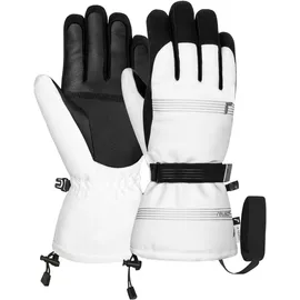 Reusch Cozy Down R-TEX® XT warme, wasserdichte, Winddichte und atmungsaktive Winterhandschuhe Fingerhandschuhe Schneehandschuhe Skihandschuhe für Damen, weiß-schwarz, 8