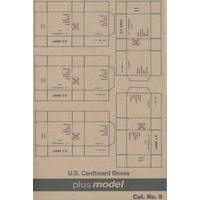 Plus model 9 - U.S. Transport Kartons WW II, 5 Stück pro Bogen.