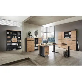 Innostyle Komplettbüro MEMPHIS I 11-teilig Front Artisan Eiche Korpus Graphit,