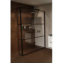 Riho Grid GB430 Walk-in-Dusche für Duschfläche 100cm - schwarz