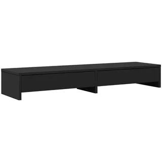 vidaXL Monitorständer mit Schubladen Schwarz 100x27x15 Holzwerkstoff