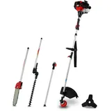 Eberth Motorsense Freischneider Rasentrimmer Multitool 4in1 Benzin, Tragegurt Inkl., 3PS, 52ccm Hubraum, 2-Takt Motor, Fadenkopf mit Tippautomatik, Dickichtmesser, Seilzugstart
