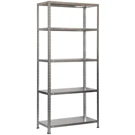 Proregal Lagerregal Metall 180x90x50cm grau 5 Fachböden