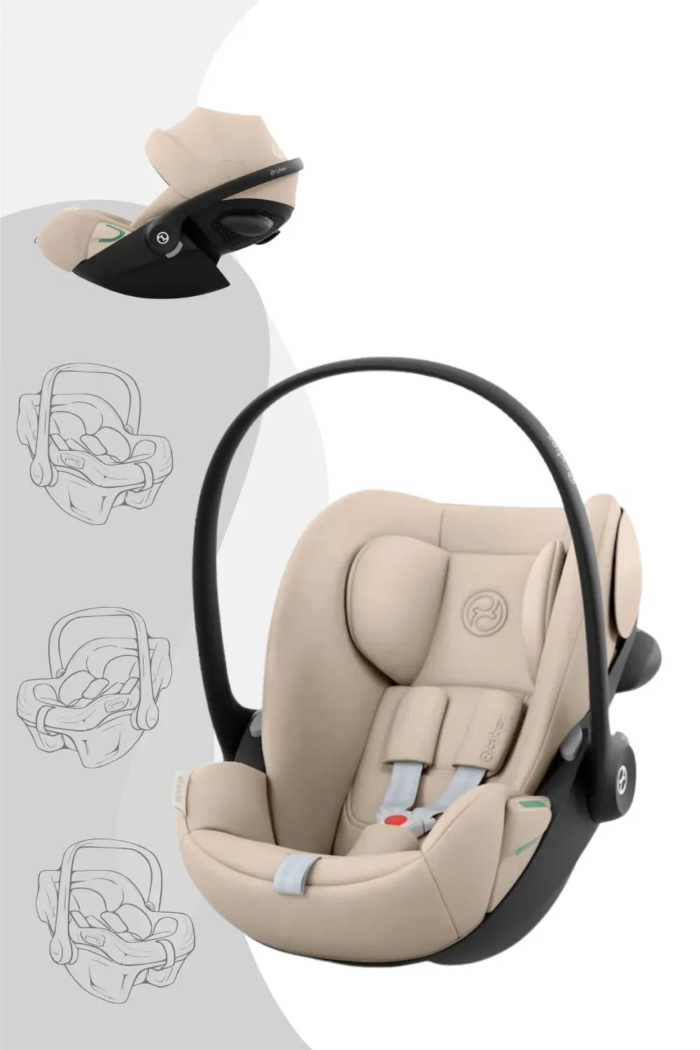 Cybex Cloud G3 i-Size Babyschale / 0 - 13 kg Geburt - ca. 24 Monate, Farbe: Magic Black