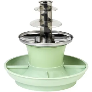 Giles & Posner Mini-Schokoladenbrunnen – Elektrische 3-Stufen-Maschine, automatisches Abschalten, 0°C bis 50°C, Käsefondue-Set, abnehmbare Lebensmittelschalen, 25W, Grün