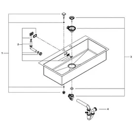 Grohe K800 120-S 102.4/51 1.0 Einbau Becken mittig edelstahl