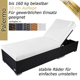 Sonnenliege Gartenliege Liege Liegestuhl Rattanliege Polyrattan Rattan Schwarz