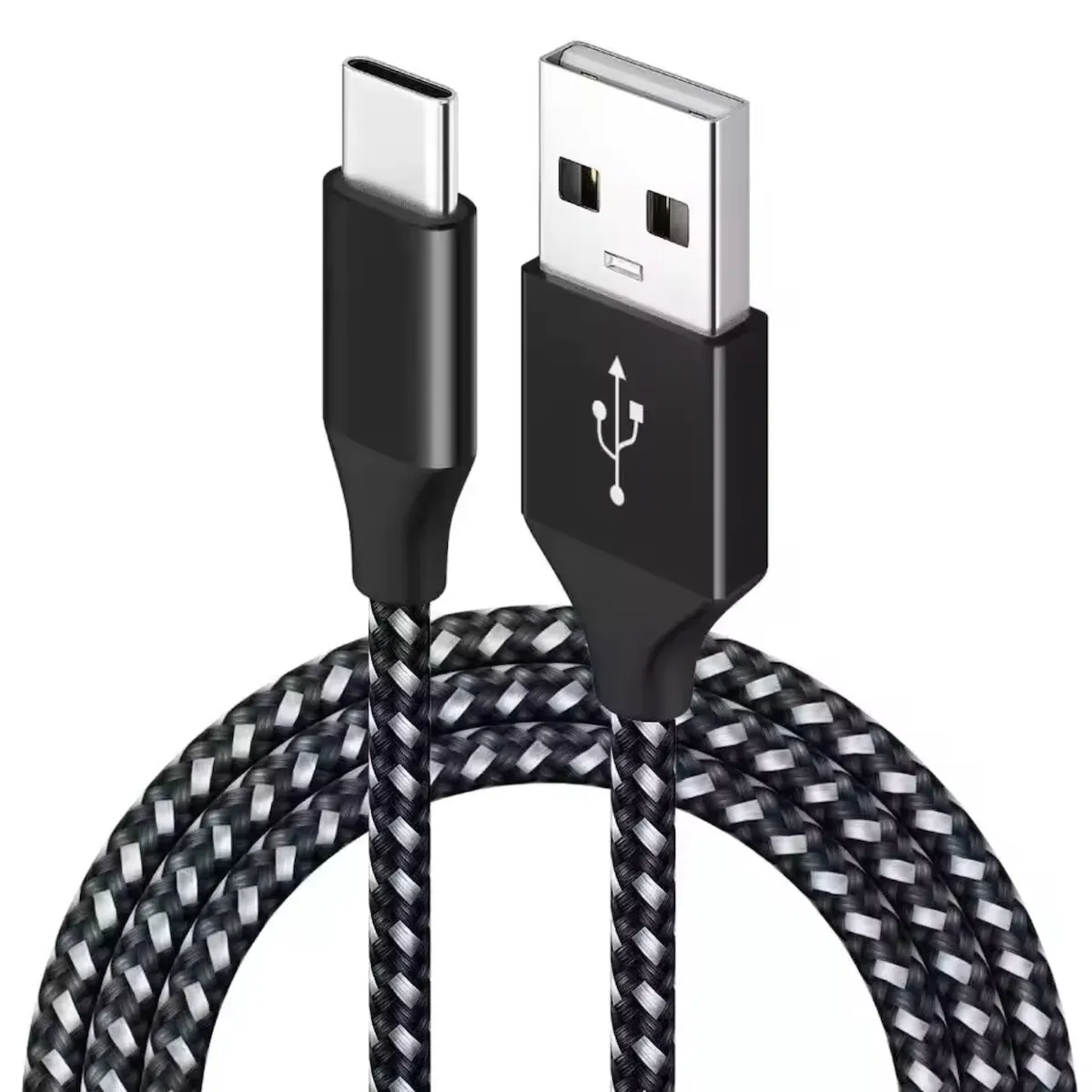 Premium Nylon [USB A - USB C] Verlängerungskabel [2m] für Laptop, Drucker, Smartphone, PC, Kamera