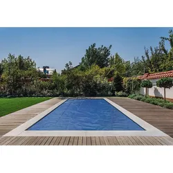 Poolpanda Pool Solarfolie 549 x 274 cm Premium rechteckig | schwarz/blau | 400 my | 12 mm Luftblasen