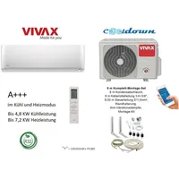VIVAX Y Design 12000 BTU+8 m Komplett SET 3,5KW Split Klimaanlage inkl WIFI A+++