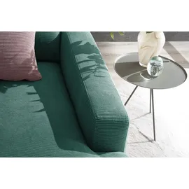 KAWOLA Relaxsessel CARA Feincord 132 x 84 x 170 cm Grün mit Kissen