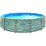 poolomio Metal Frame Swing Pools in Steinoptik 3,66m x 0,91m