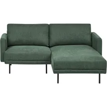 Beliani Ecksofa 2-Sitzer Stoff Dunkelgrün