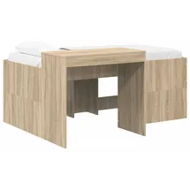 vidaXL Hochbett mit Schreibtisch für Kinder 80 x 160 cm Eiche braun