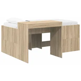 vidaXL Hochbett mit Schreibtisch für Kinder 80 x 160 cm Eiche braun