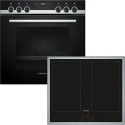 SIEMENS Induktions Herd-Set "EQ522DB1ZM", A+ (A+++-D), silber (eh19), Herdsets, Backwagen mit ausziehbarer Tür für bequemes Kochen & Backen
