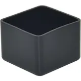 Flyshop 12 Stück 50 x 50mm PVC Stuhlbeinkappen quadratisch, Schutzkappen für Stuhlbeine, Bodenschutz, Geräuschreduzierung, Anti-Kratz-Stuhlsocken, glänzend schwarz Möbelfüße Gleiter