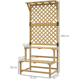 Outsunny Pflanzentreppe 75 x 50 x 166 cm Gelb