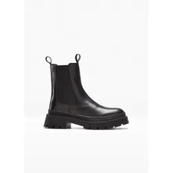 bonprix Chelsea Boot aus Leder, schwarz, 40, Glattleder
